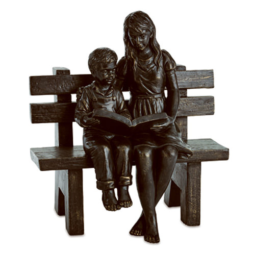 CTM INTERNATIONAL GIFTWARE 491222 Bronze BoyGirl Read Statue