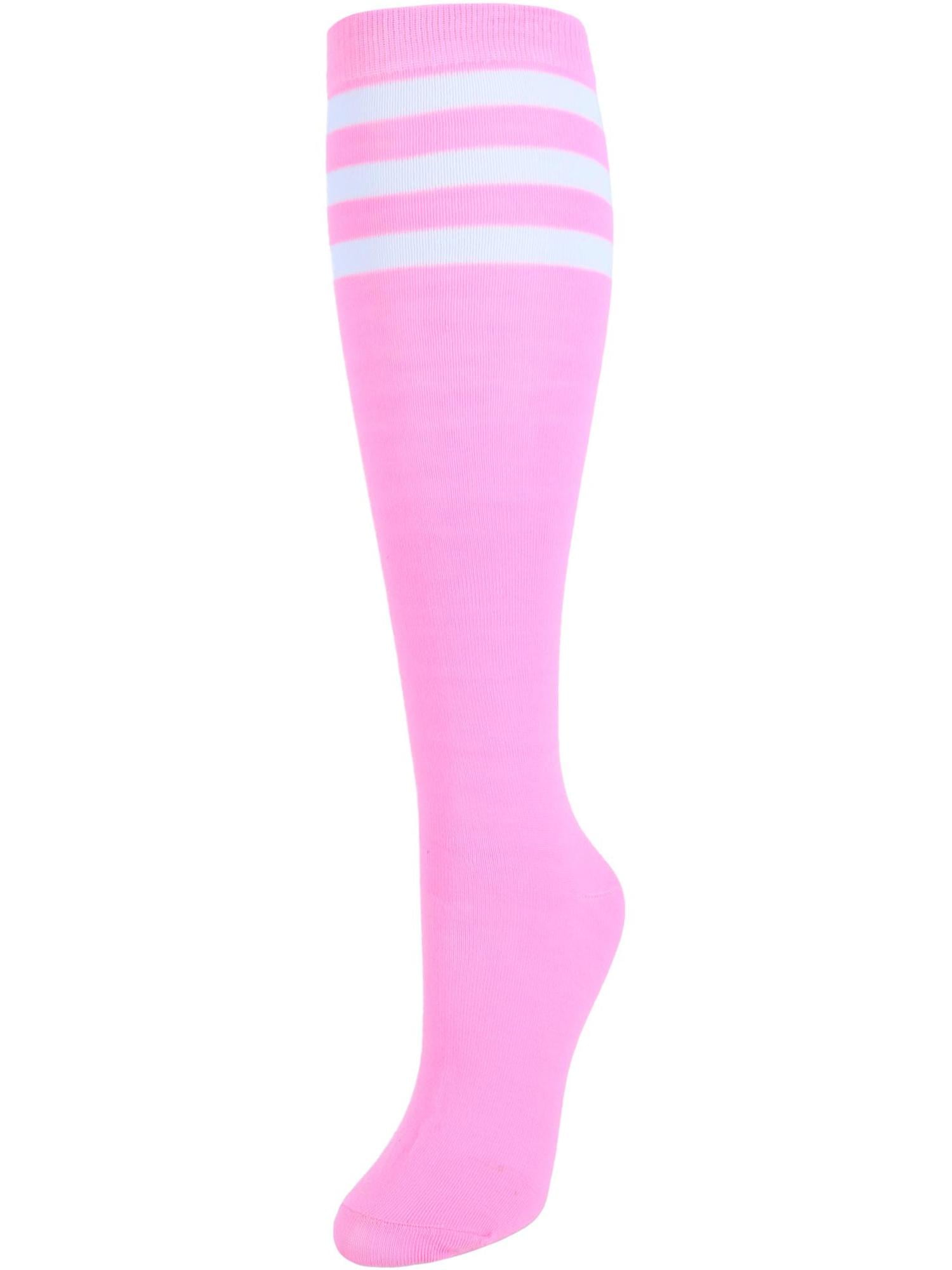 Julietta Fashion - Calze da donna a righe alte al ginocchio (1 paio), Grigio, taglia unica