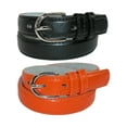 thumbnail image 1 of CTM Kid's Basic Leather Dress Belt (Pack of 2 Colors), 1 of 3