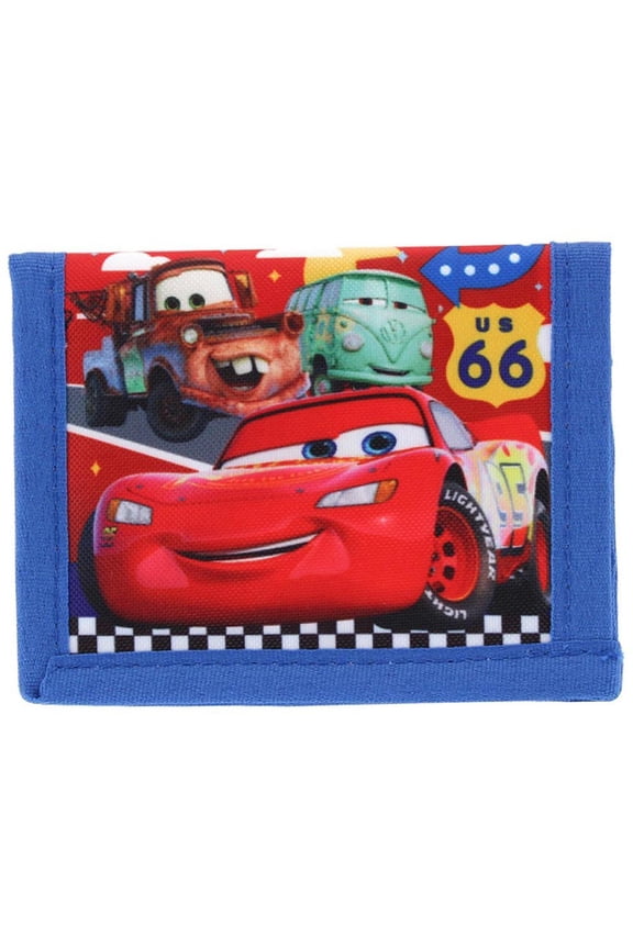 Kid's Disney Cars Lightning McQueen and Friend Hook & Closure Bi Fold Wallet