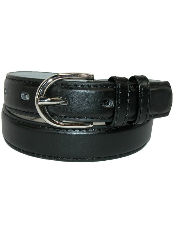 CTM Kid's Leather 1 inch Basic Dress Belt