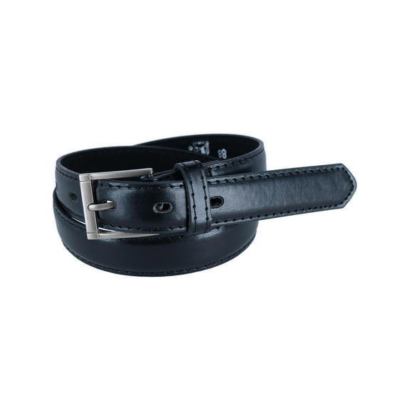 CTM Kid's Leather 1 inch Dress Belt with Square Buckle