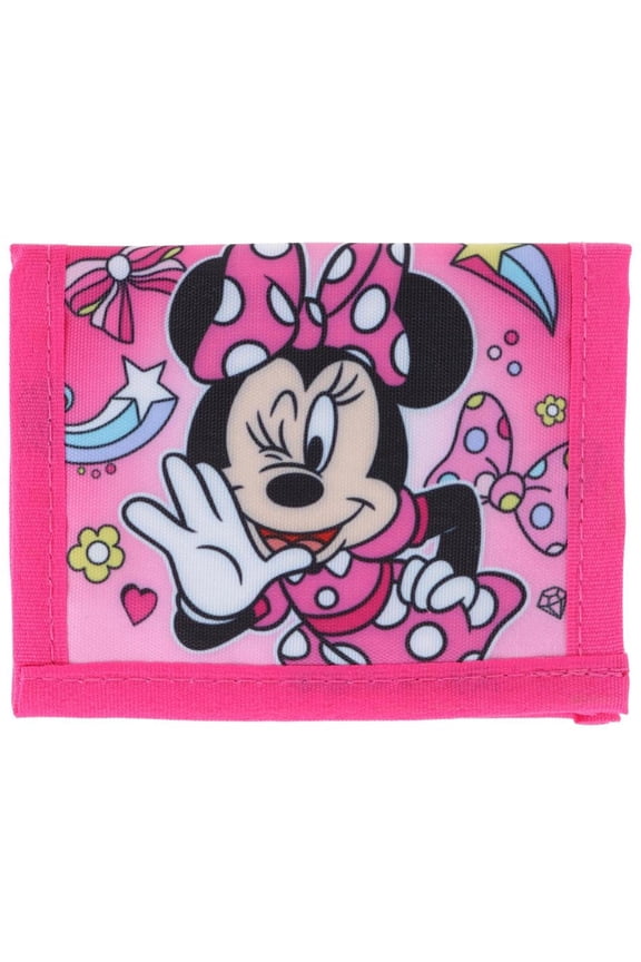 Kid's Minnie Mouse Bifold Wallet with Hook and Loop Closure