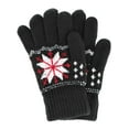 thumbnail image 1 of CTM Kid's Snowflake Pattern Winter Gloves, 1 of 4