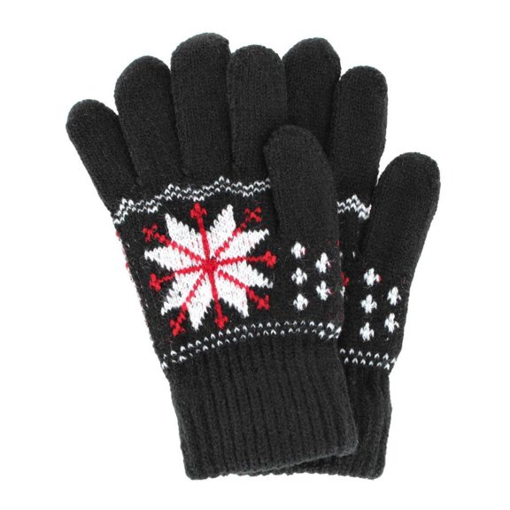 CTM Kid's Snowflake Pattern Winter Gloves