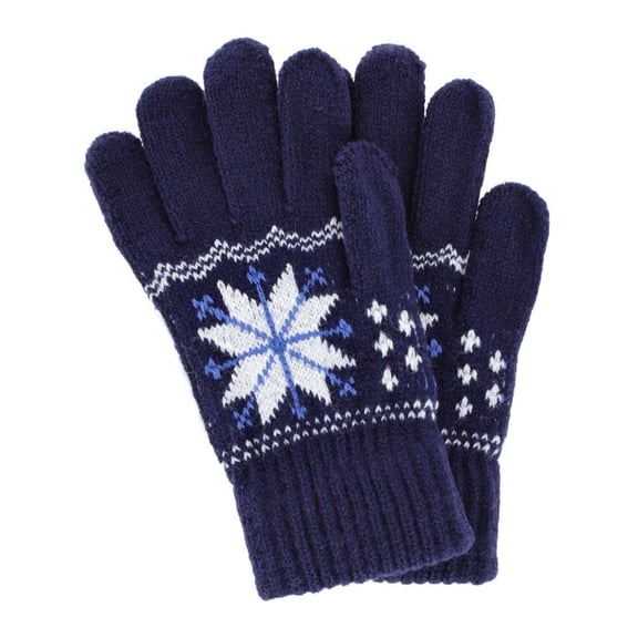 CTM Kid's Snowflake Pattern Winter Gloves