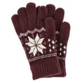 thumbnail image 1 of CTM Kid's Snowflake Pattern Winter Gloves, 1 of 4