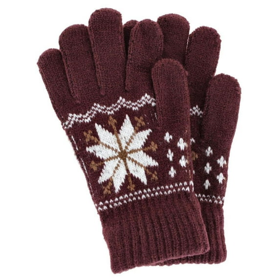 CTM Kid's Snowflake Pattern Winter Gloves