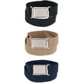 thumbnail image 1 of CTM Kids' Adjustable Elastic Belt with Magnetic Buckle (Pack of 3 Colors), 1 of 2