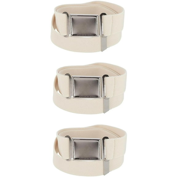 CTM Kids' Adjustable Elastic Belt with Magnetic Buckle (Pack of 3)
