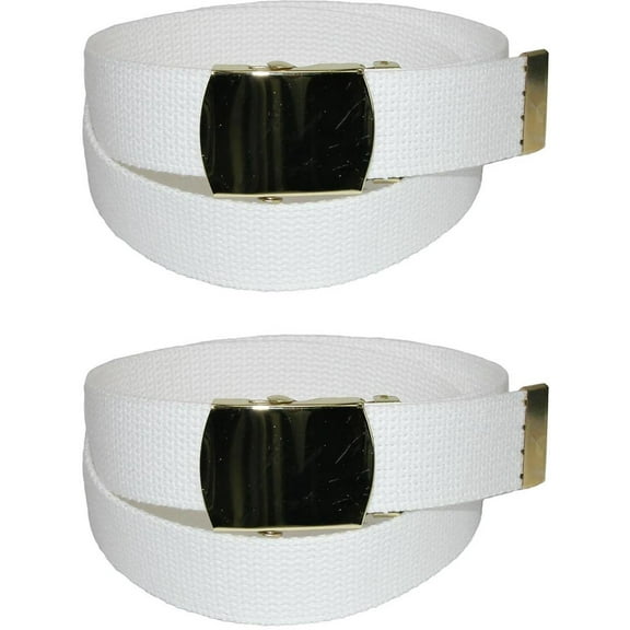 CTM Kids' Cotton Adjustable Belt with Brass Clamp Slide Buckle (Pack of 2)