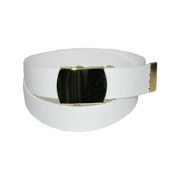 CTM Kids' Cotton Adjustable Belt with Brass Clamp Slide Buckle