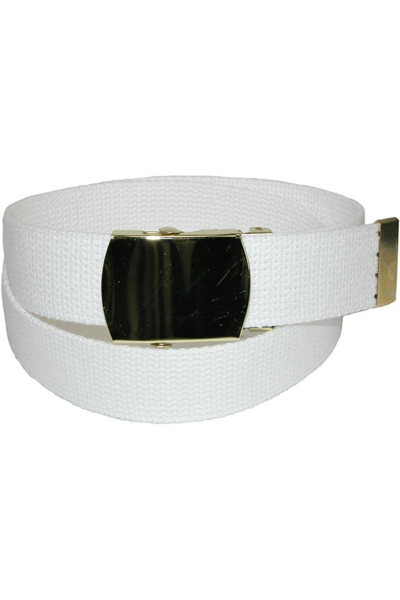 Kids' Cotton Adjustable Belt with Brass Clamp Slide Buckle