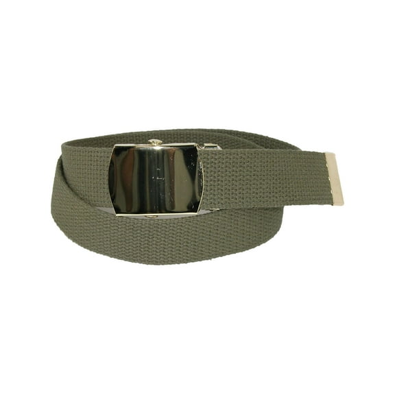 CTM Kids' Cotton Adjustable Belt with Brass Clamp Slide Buckle