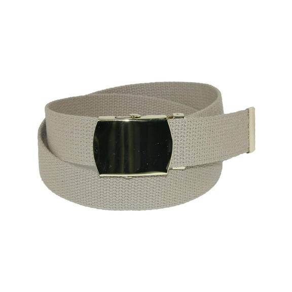 CTM Kids' Cotton Adjustable Belt with Brass Clamp Slide Buckle