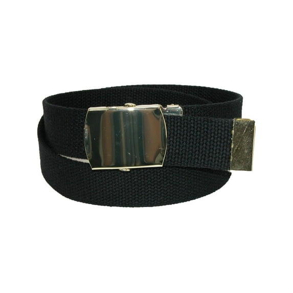 CTM Kids' Cotton Adjustable Belt with Brass Clamp Slide Buckle