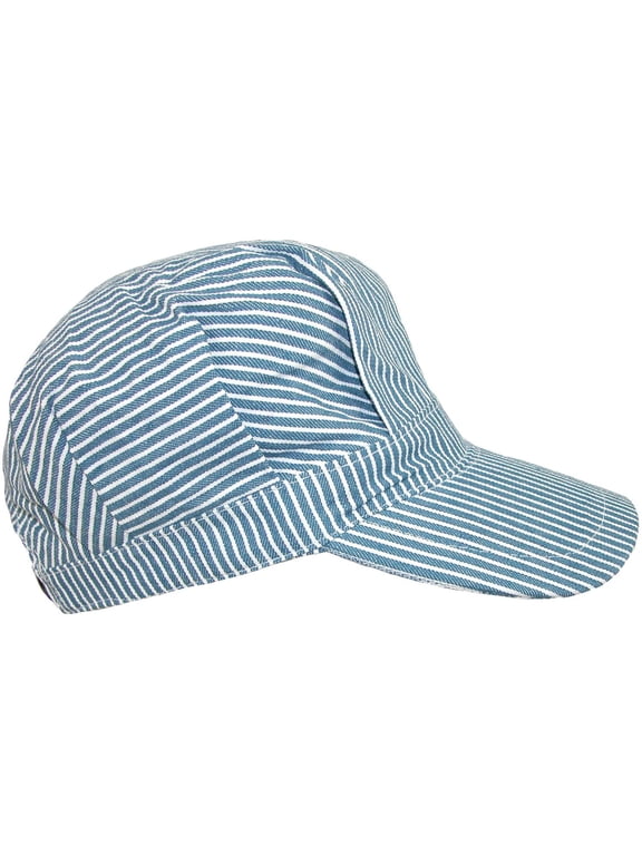 Kids' Cotton Blue Stripe Train Engineer Cap