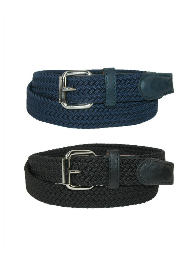 Kids' Elastic Braided Stretch Belt (Pack of 2 Colors)