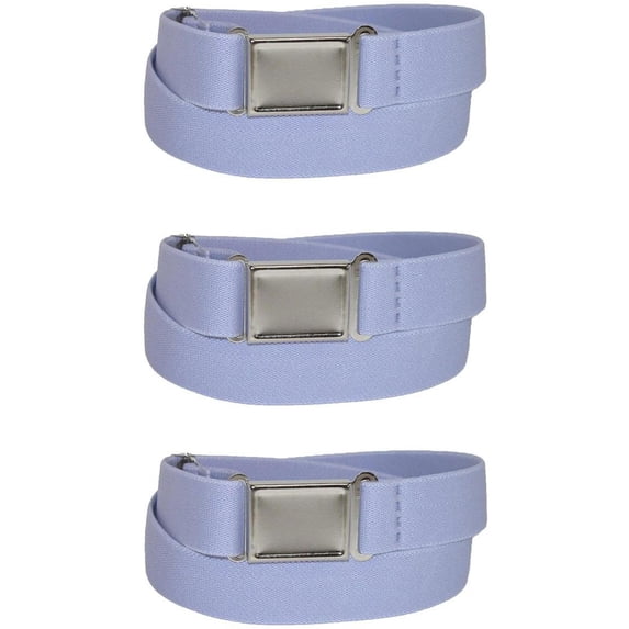 CTM Kids' Elastic Stretch Belt with Magnetic Buckle (Pack of 3)
