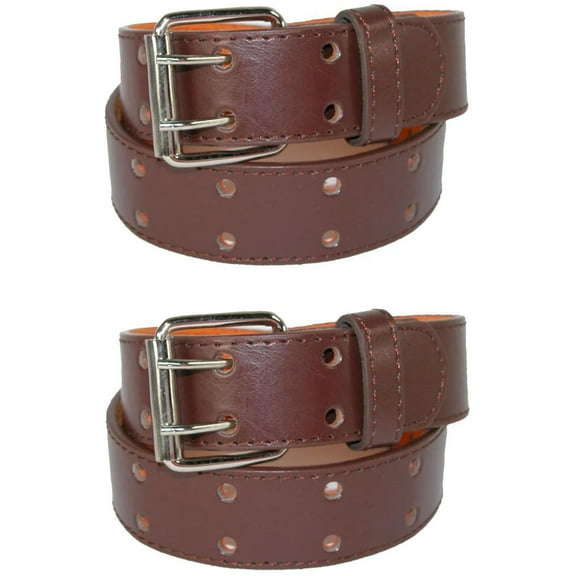 CTM Kids' Leather Two Hole Jean Belt (Pack of 2)