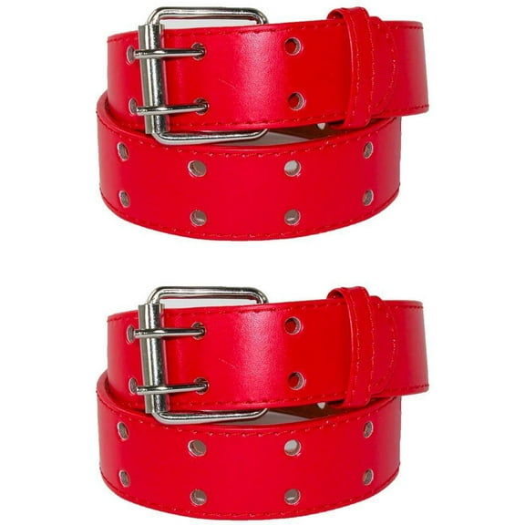 CTM Kids' 1 Inch Wide Leather Two Hole Jean Belt