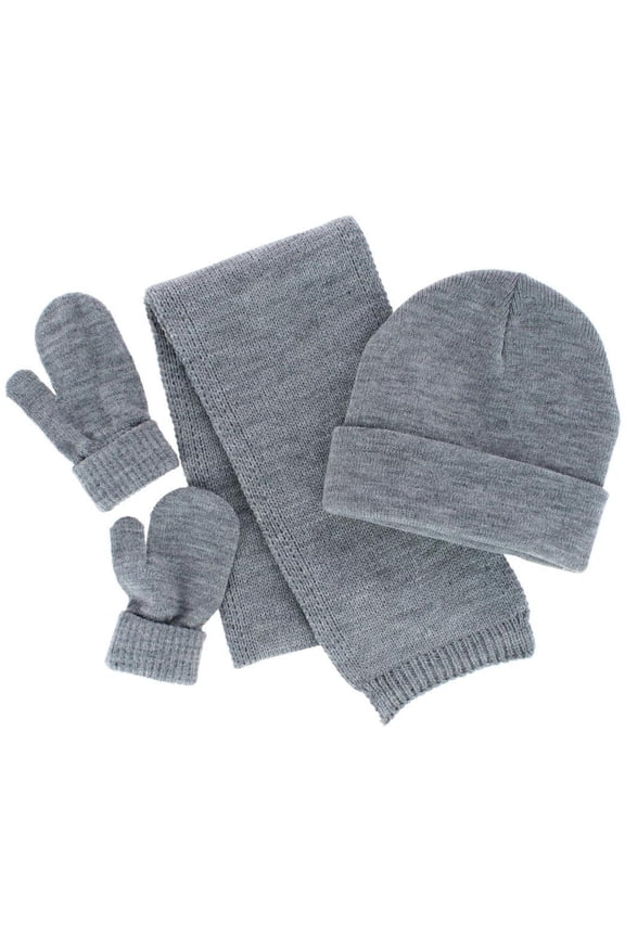 Kids' One Size Winter Beanie Hat Mitten and Scarf Set by Wootie