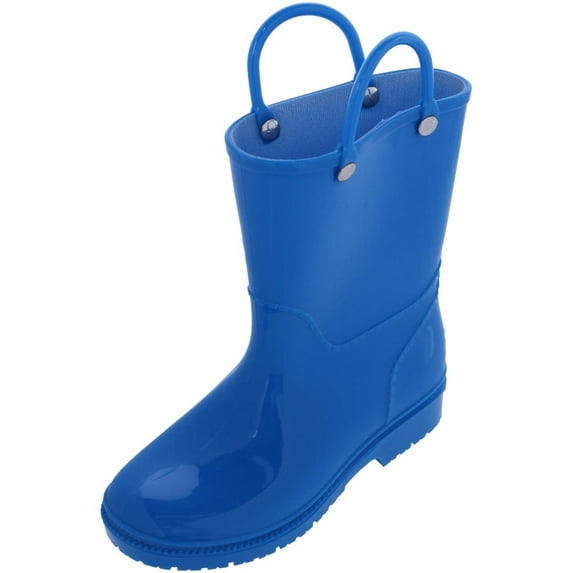 CTM Kids' Solid Color Waterproof Rainboots with Handles