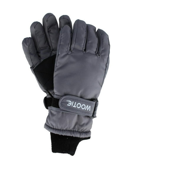CTM Kids' Solid Color Winter Ski Glove with Wrist Strap by Wootie