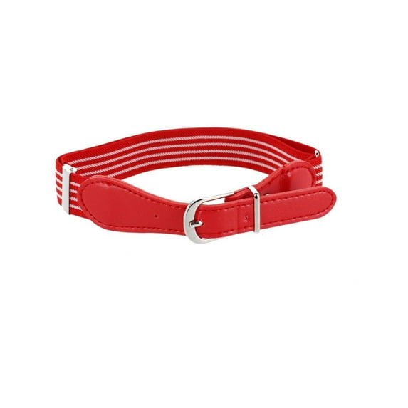 CTM Kids' Striped Elastic Stretch Belt with Buckle