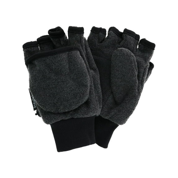 CTM Kids' and Teens' Fleece Convertible Fingerless Winter Mitten / Gloves