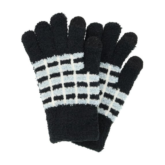 CTM Knit Color Block Touchscreen Compatible Winter Gloves (Women)