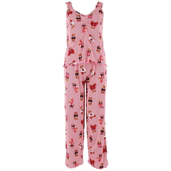 un-bearably cute Ladies Ruffle Tank Teddy Bear Pajama Set