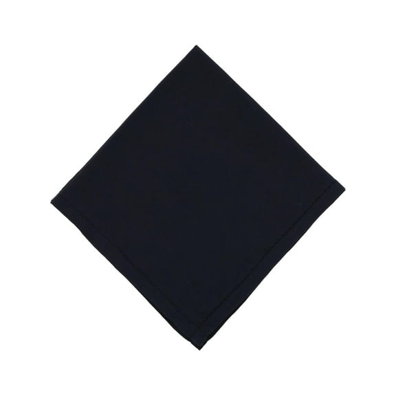 CTM Large Black Hemstitched Handkerchief