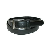 Leather 1 1/8 Inch Basic Dress Belt with Silver Buckle (Men)