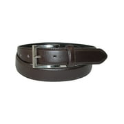 CTM Leather 1 1/8 Inch Basic Dress Belt with Silver Buckle (Men)