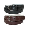 thumbnail image 1 of CTM  Leather Dress Belt 2 Color Pack 1 1/8 Inch Silver Buckle (Women), 1 of 3
