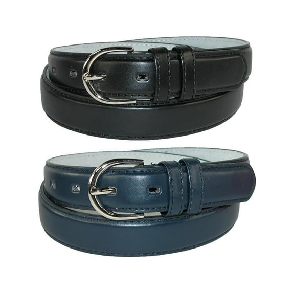 CTM  Leather 1 1/8 Inch Dress Belt (Pack of 2 Colors) (Women)