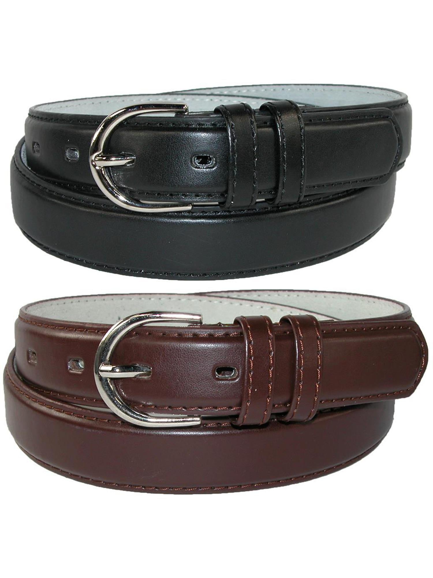 CTM Leather 1 1/8 Inch Dress Belt (Pack of 2 Colors) (Women  display picture 2