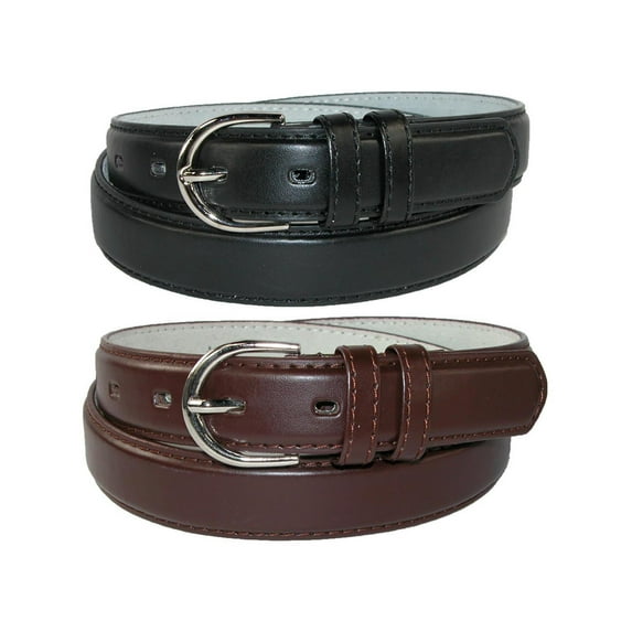 CTM  Leather 1 1/8 Inch Dress Belt (Pack of 2 Colors) (Women)