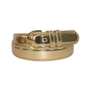 CTM Metallic Leather Dress Belt 1 1/8 Inch Women