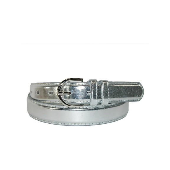 CTM  Leather 1 1/8 Inch Metallic Dress Belt (Women)