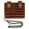 thumbnail image 1 of CTM  Leather American Flag Bifold Chain Wallet with Snap Closure (Men), 1 of 6