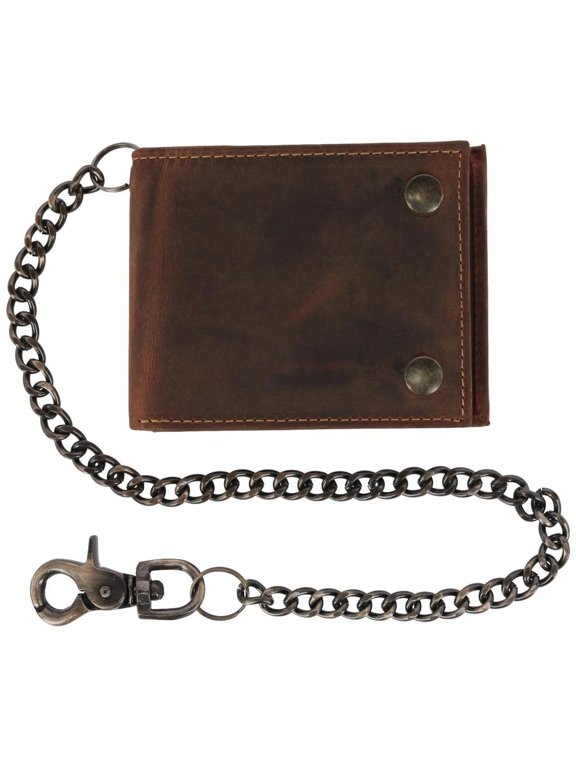 Leather Bifold Chain Wallet (Men)