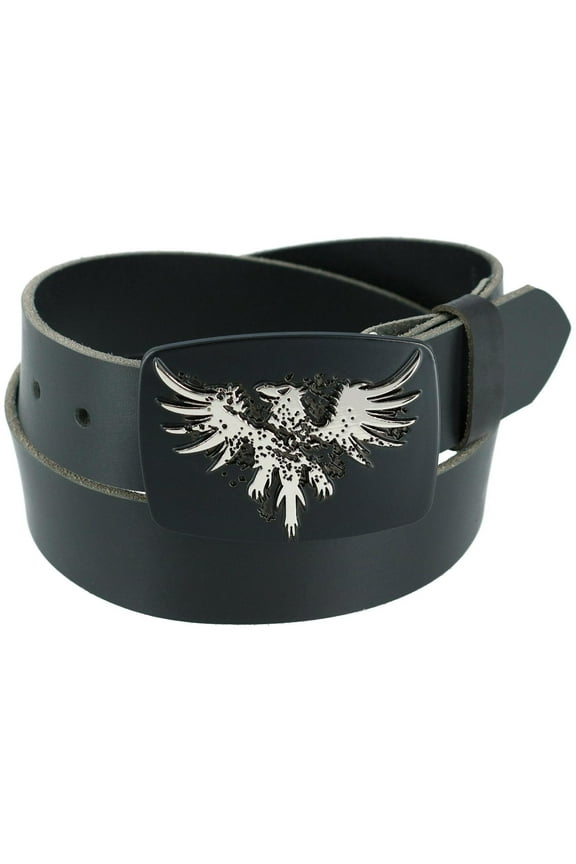 Leather Bridle Belt with Phoenix Belt Buckle (2 Buckle Set) (Men)