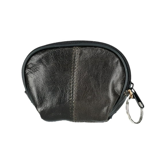 CTM Leather Compact Zipper Coin Pouch Wallet