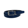 thumbnail image 1 of CTM Leather Croc Print Dress Belt with Clamp On Buckle, 1 of 5