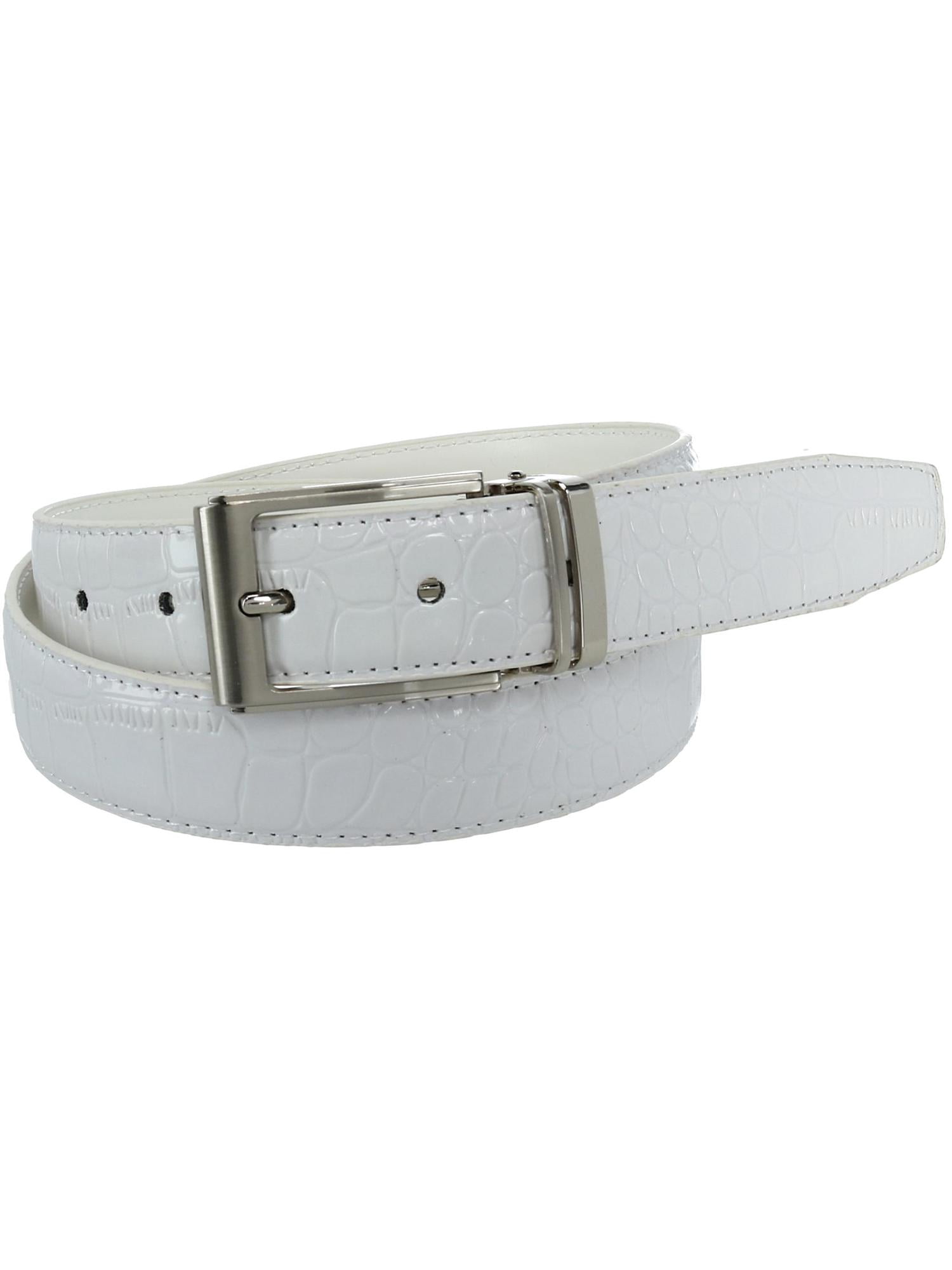 CTM Leather Croc Print Dress Belt - Removable Buckle For Casual & Formal Wear