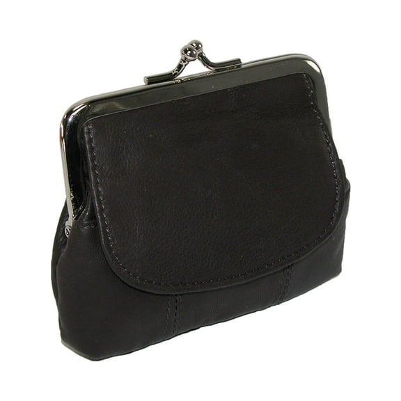 CTM Leather Double Compartment Coin Purse Wallet