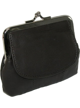 Unisex PU Leather Zipper Pockets Coin Purse Solid Pouch Wallet Small  Storage Bag