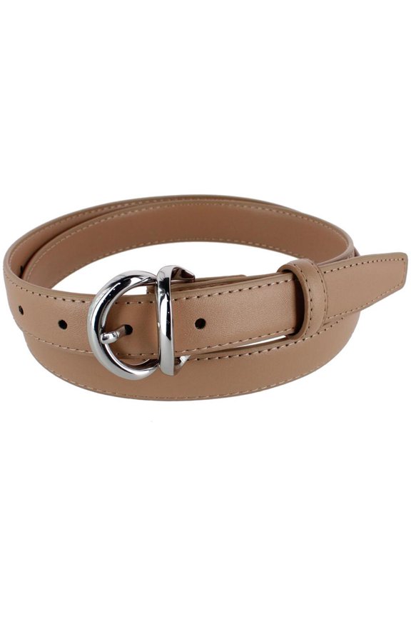 Leather Dress Belt with Metal Keeper (Women)